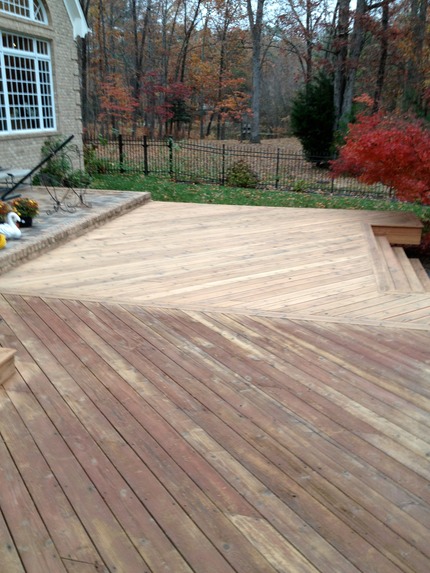 Marc’s on the Glass Deck cleaning, stripping, sanding, staining in Chesterfield VA